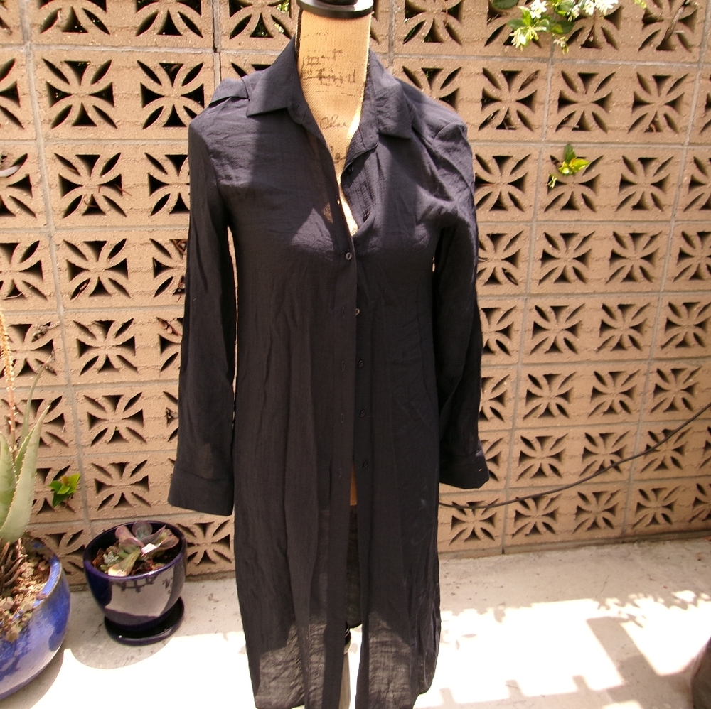 Zara Blue Button Down Shirt Dress